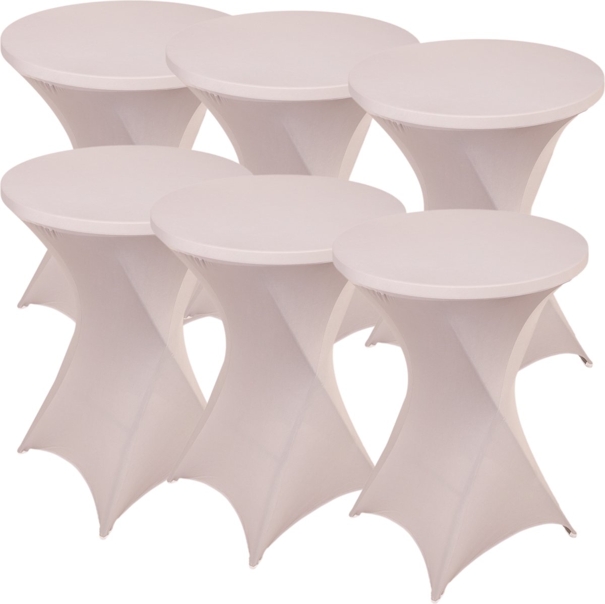 Statafelrok Licht Grijs x 6 – ∅80-85 x 110 cm – Stretch 6 stuks –   voor Statafel – Geschikt voor Horeca Evenementen | Sta Tafel Hoes | Staantafelhoes | Cocktailparty | Trouwerij